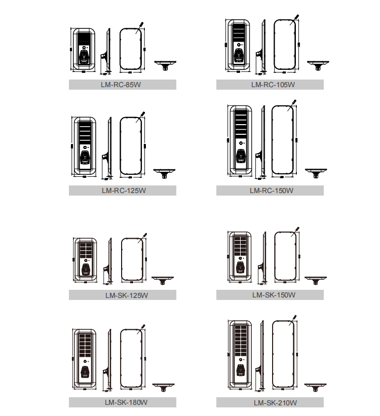 125w all in one solar street light